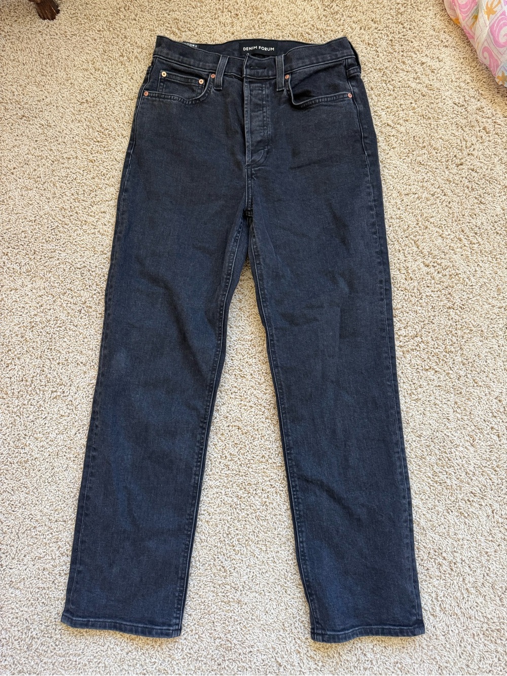 Aritzia Denim Forum High-Rise Straight Leg Black Jeans Women’s